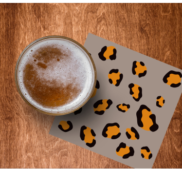 Posavasos cerveza estampado de leopardo - TenVinilo