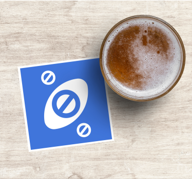 Posavasos cerveza formas azules abstractas - TenVinilo