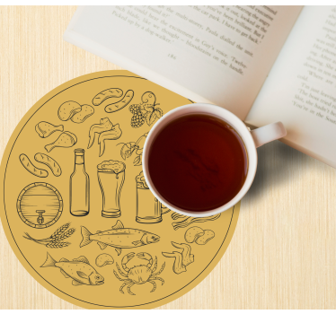 Posavasos cerveza iconos de comida y bebida - TenVinilo