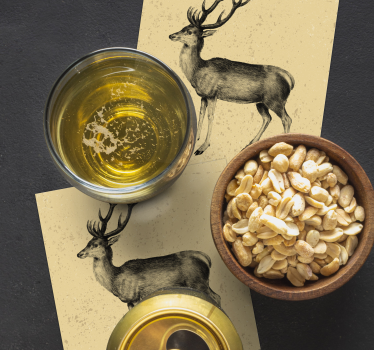 Posavasos cerveza ilustración de ciervo vintage - TenVinilo