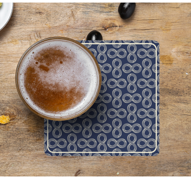 Posavasos cerveza infinito con patrón navy - TenVinilo