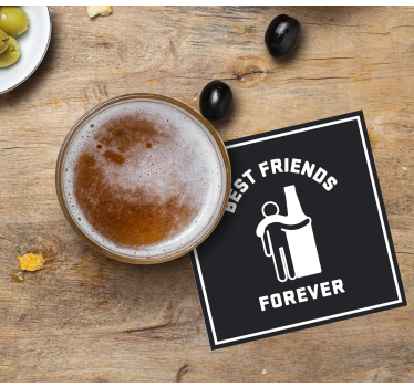 Posavasos cerveza mejores amigos abrazan la cerveza - TenVinilo