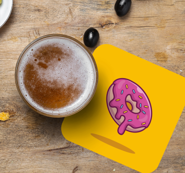 Posavasos cerveza pastelito helado rosa - TenVinilo