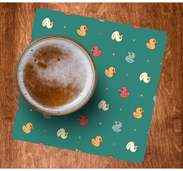 Posavasos cerveza patrón de patos juguetones - TenVinilo