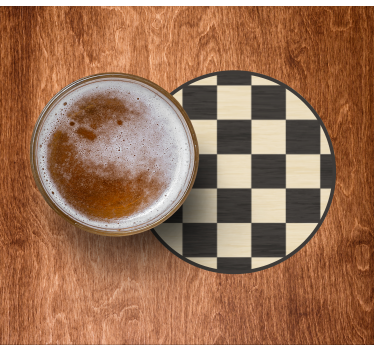 Posavasos cerveza patrón de tablero circular - TenVinilo
