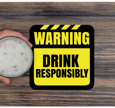 Posavasos cerveza recordatorio de bebida responsable - TenVinilo