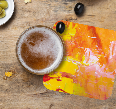 Posavasos cerveza salpicadura abstracta vibrante - TenVinilo