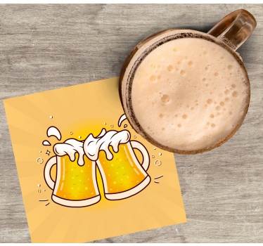Posavasos cerveza ¡salud con jarras de cerveza! - TenVinilo