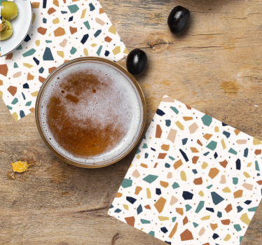 Posavasos cerveza superficie de patrón terrazzo - TenVinilo