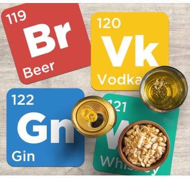 Posavasos cerveza tarjetas de elementos de bebida - TenVinilo