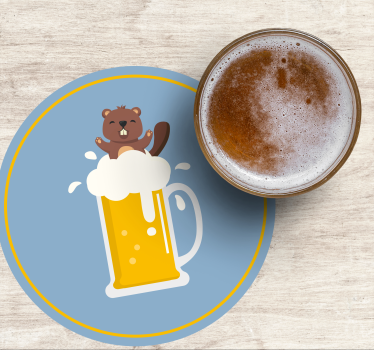 Posavasos cerveza taza castor alegre - TenVinilo