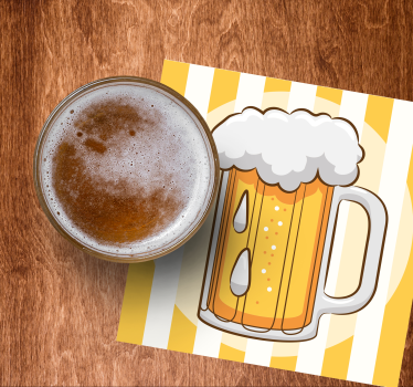 Posavasos cerveza taza de cerveza ilustrada - TenVinilo