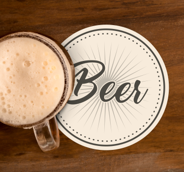 Posavasos cerveza tipografía de cerveza elegante - TenVinilo