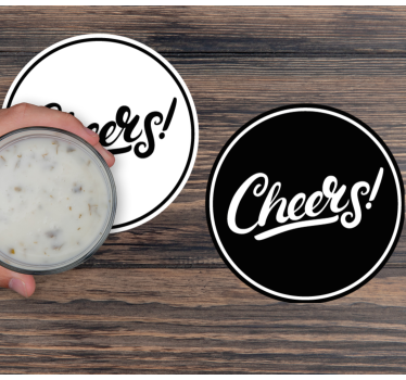 Posavasos cerveza tipografía elegante de brindis - TenVinilo