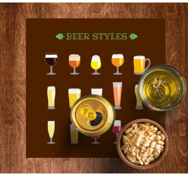 Posavasos cerveza variedad de vasos de cerveza - TenVinilo