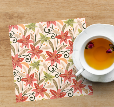Posavasos con acentos de patrón floral - TenVinilo