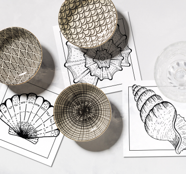 Posavasos con detalles intrincados de conchas - TenVinilo