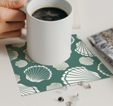Posavasos con diseño de conchas marinas - TenVinilo