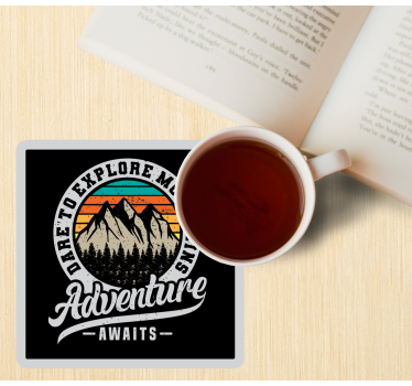 Posavasos con frases aventura en montañas - TenVinilo