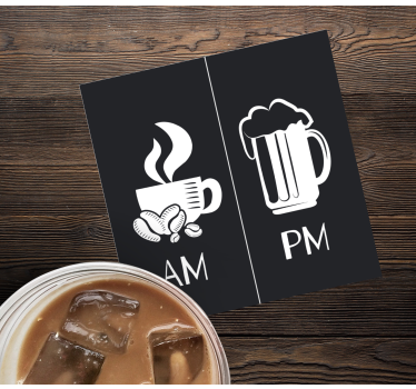 Posavasos con frases café de mañana cerveza de noche - TenVinilo