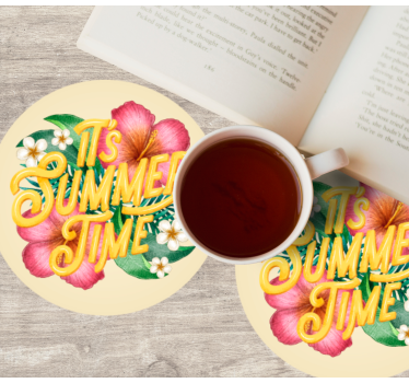 Posavasos con frases cita floral de verano - TenVinilo