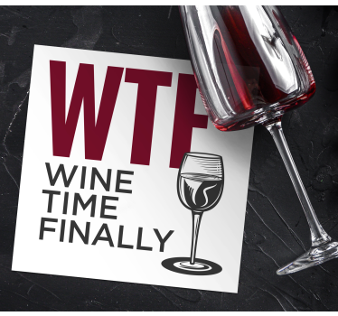 Posavasos con frases hora del vino wtf - TenVinilo