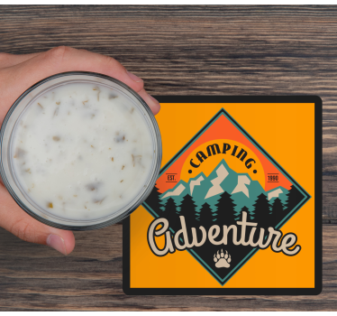 Posavasos con frases insignia de aventura camping - TenVinilo