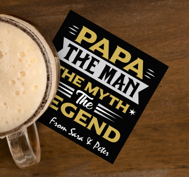 Posavasos con frases papá genial personalizable - TenVinilo