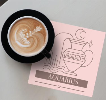 Posavasos con frases símbolo zodiacal acuario - TenVinilo