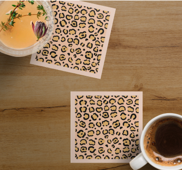 Posavasos con motivo de print leopardo - TenVinilo
