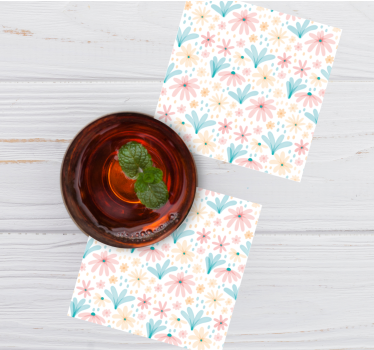 Posavasos con motivo floral - TenVinilo
