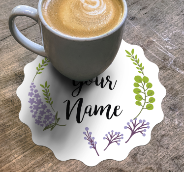 Posavasos con nombre estilo floral - TenVinilo