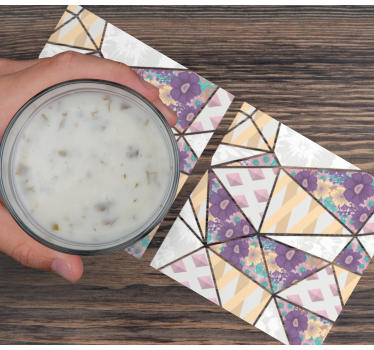 Posavasos con patrones florales geométricos - TenVinilo