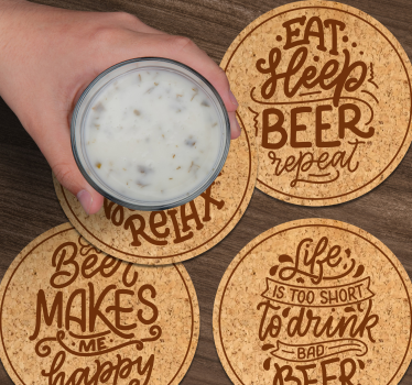 Posavasos con texto Diferentes textos de cerveza - TenVinilo