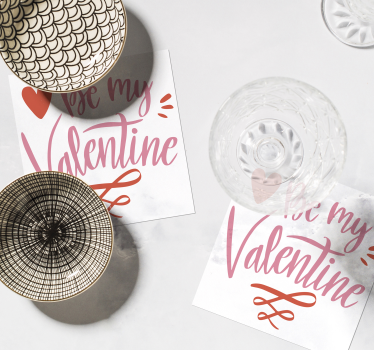Posavasos con frases sé mi san Valentin - TenVinilo