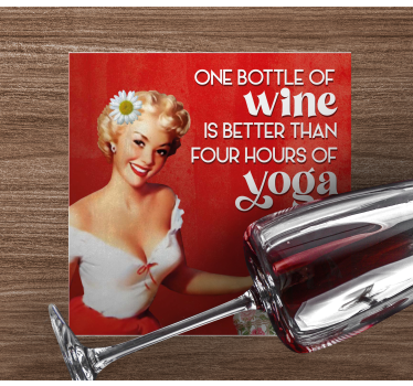 Posavasos con texto Una botella de vino es mejor - TenVinilo