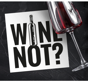 Posavasos con texto Vino, no botella - TenVinilo