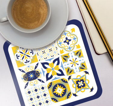 Posavasos de azulejos Estilo portugués azul - TenVinilo