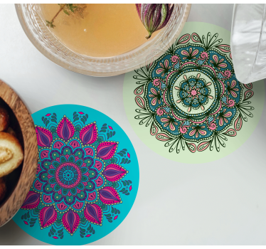 Posavasos de azulejos Mandalas de colores - TenVinilo