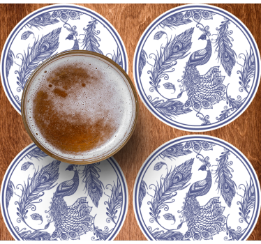 Posavasos de azulejos Pavo real delftware - TenVinilo