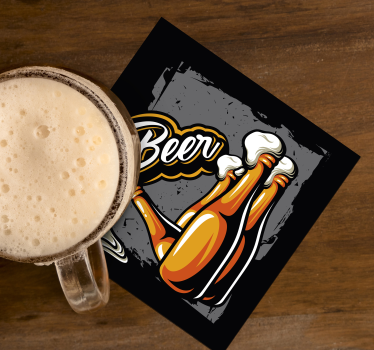Posavasos cerveza botellas con fondo negro - TenVinilo
