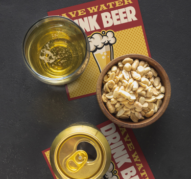 Posavasos de cerveza frase ahorra agua - TenVinilo