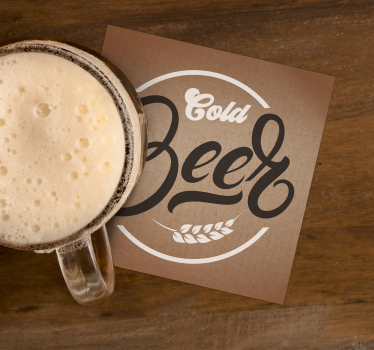 Posavasos de cerveza fría beige - TenVinilo