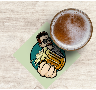 Posavasos de cerveza Tarro vintage mirando - TenVinilo