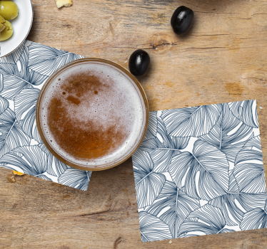 Posavasos diseño de patrón de hojas - TenVinilo