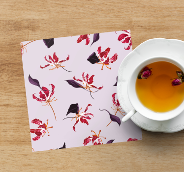 Posavasos elegancia de motivo floral - TenVinilo