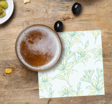 Posavasos elegancia de patrón floral - TenVinilo