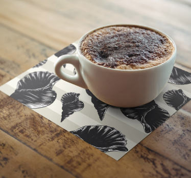 Posavasos elegantes patrones de conchas - TenVinilo