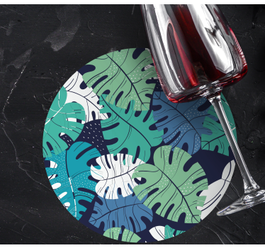 Posavasos emblema de hoja tropical - TenVinilo