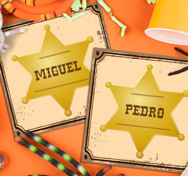 Posavasos estrella insignia sheriff con nombre - TenVinilo